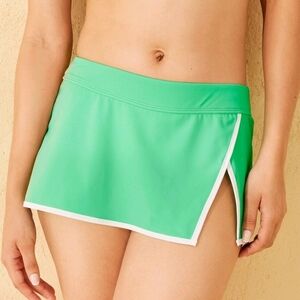 Wild Fable Green and White Bikini Skirt